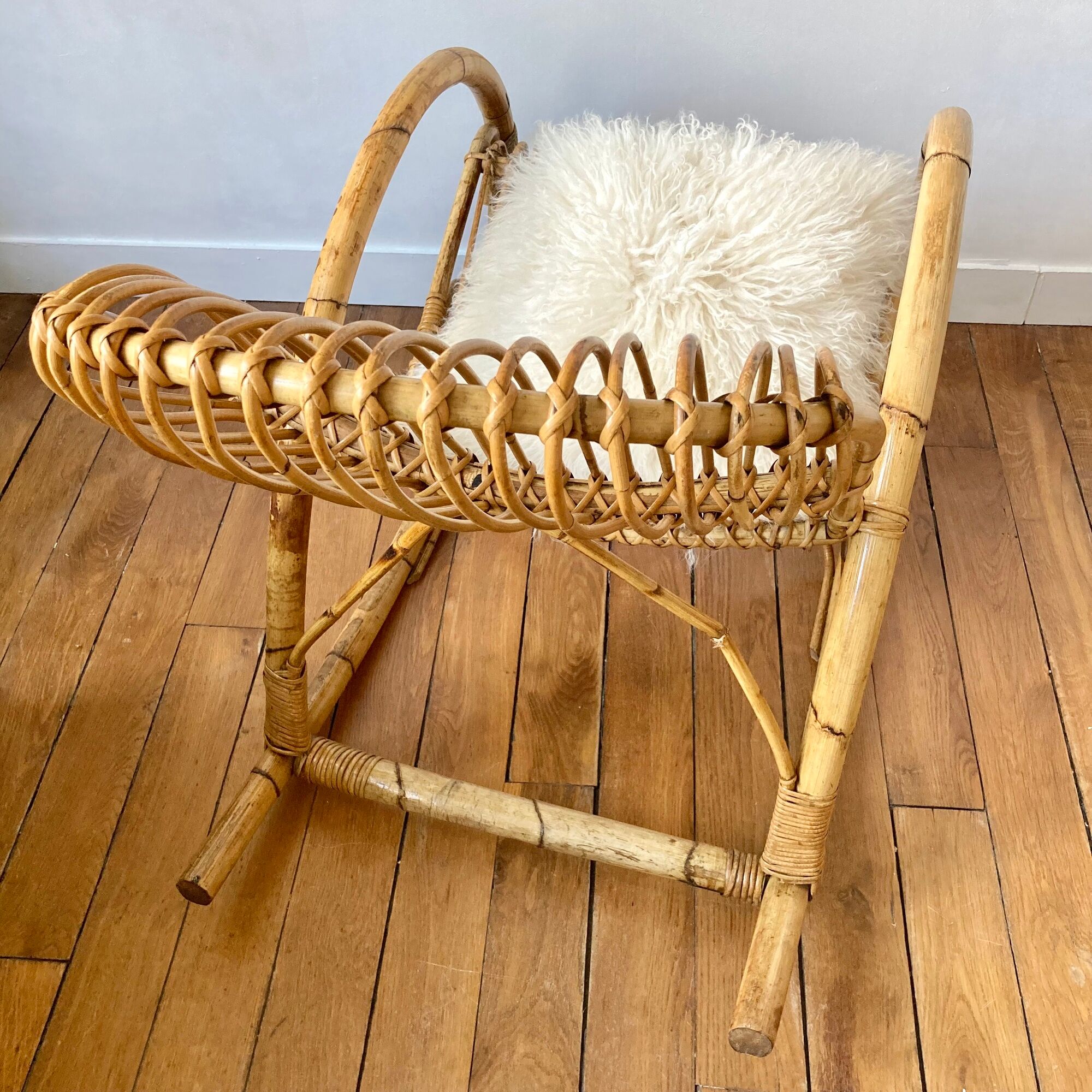 Rocking chair rattan Rohe Noordwolde 60s or rocking chair