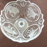 Coupe en cristal gravé – décor oiseaux – 18 cm – 1,8 kg