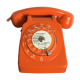 Orange vintage dial phone