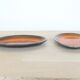 Set of 2 ceramic aperitif cups Niedervillers Calut, mid century, orange flowers