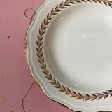 Lots of 9 white hollow plates - golden poreylor the amandinoise france