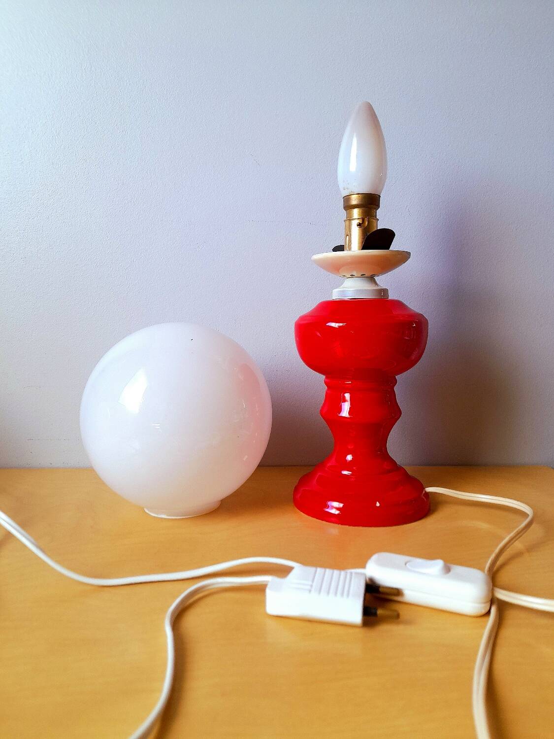 Ceramic and opaline lamp 1970.