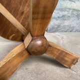 Art deco mirror pedestal table in walnut 1930