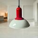 1980s Vintage Hanging Lamp by Imago Italy - Red and White Ceramic- New Old Stock.