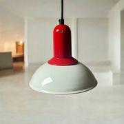 1980s Vintage Hanging Lamp by Imago Italy - Red and White Ceramic- New Old Stock.