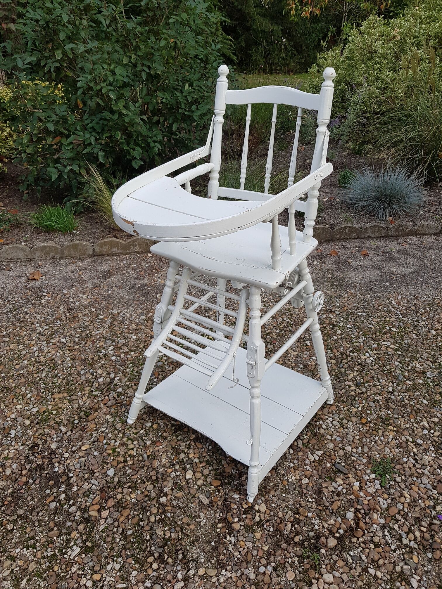 Old white baby high chair