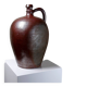 Large stoneware jar with lustrous Bordeaux glaze, antique from the 1920s-30s.