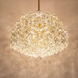 Chandelier, brass and crystal glass by Kinkeldey, Germany, 1970s.