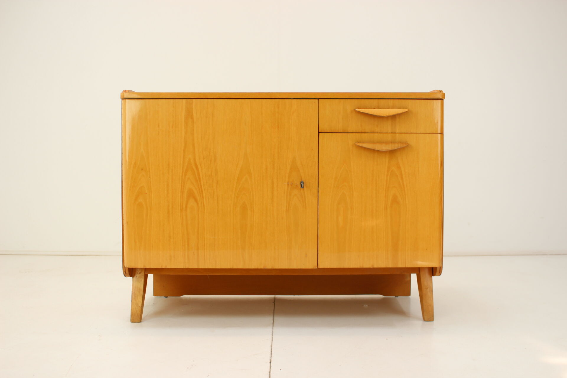 Mid-century cabinet high gloss by tatra pravenec, 1970s czechoslovakia
