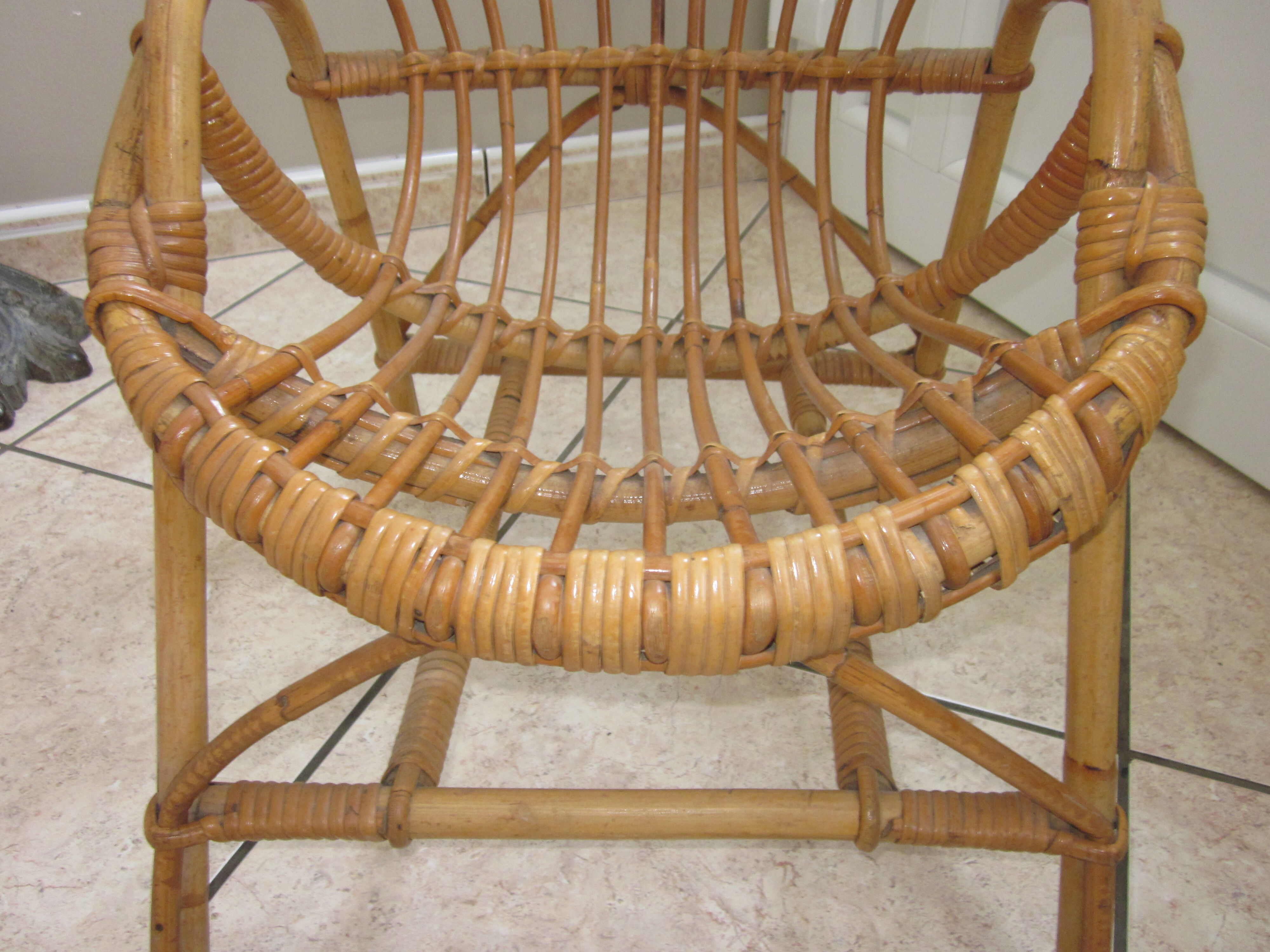 Child 60s rattan chair