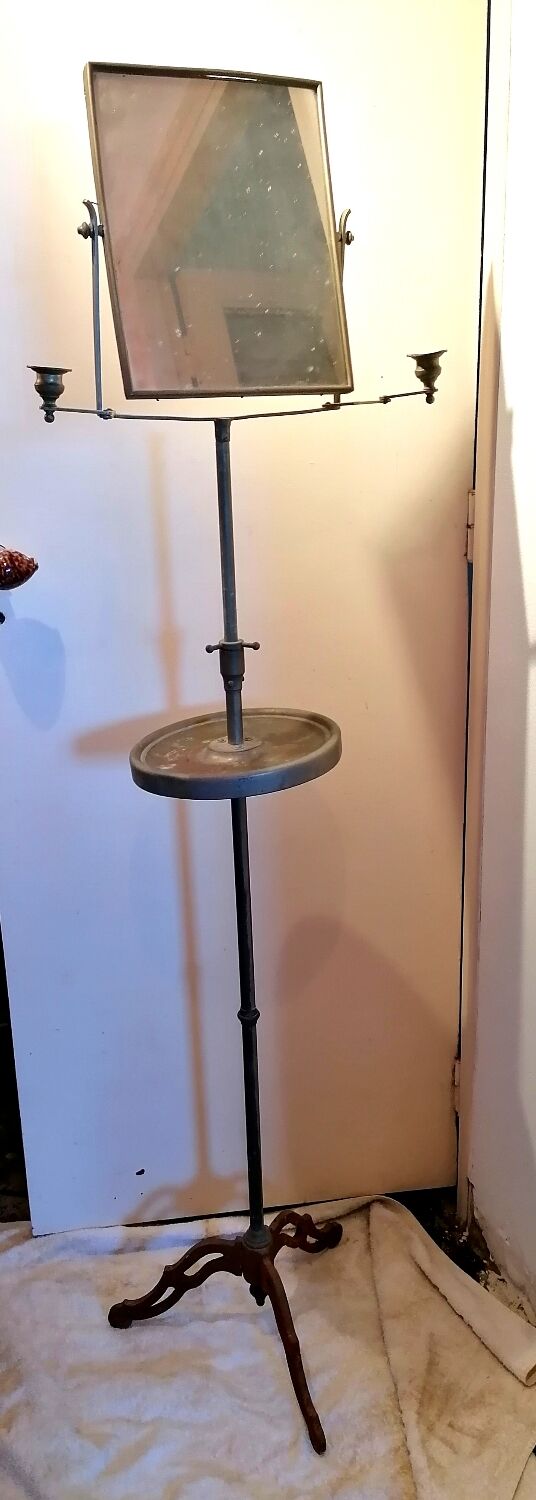 Barber's mirror on telescopic stand 1920 43x35cm