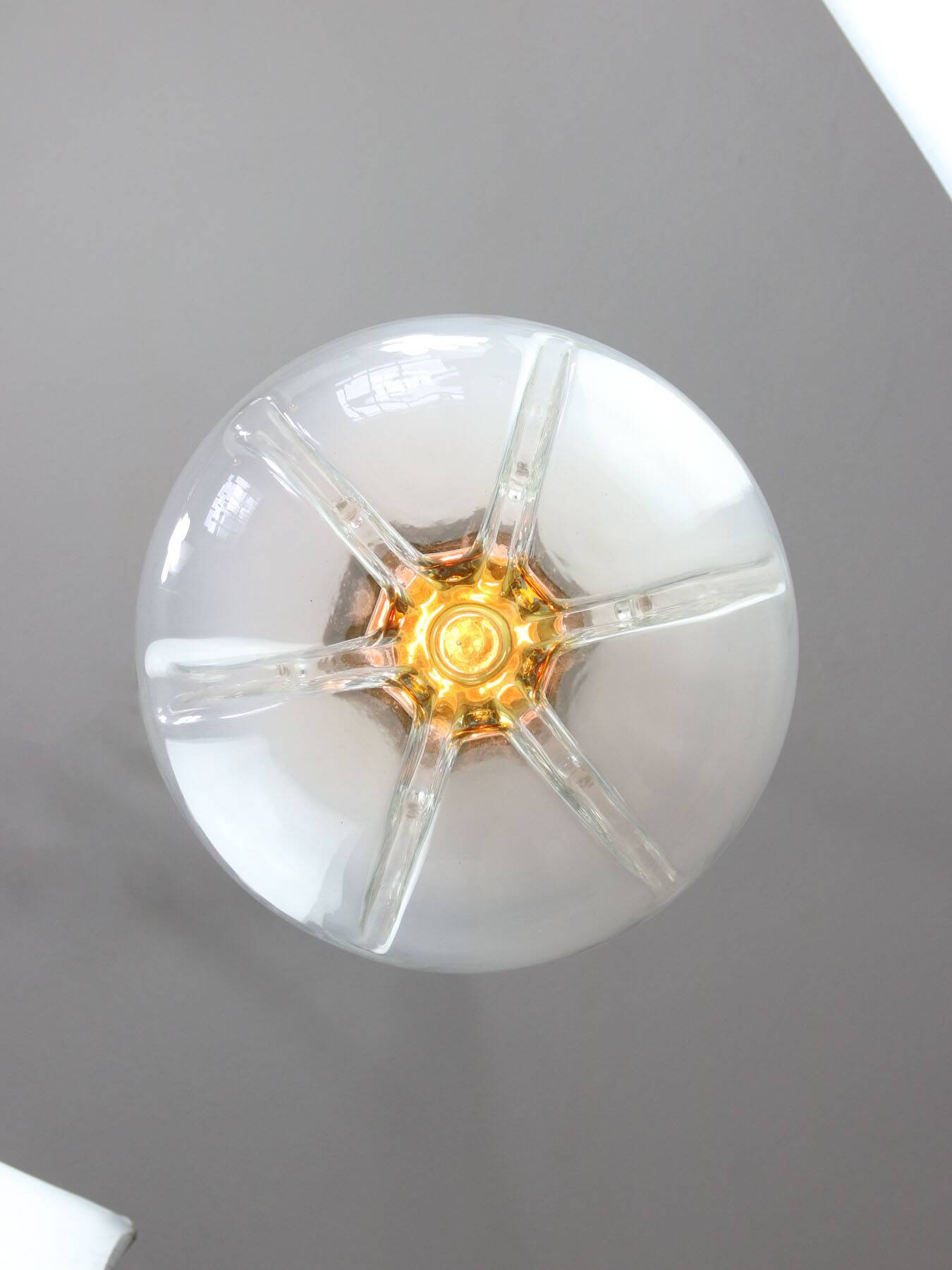 Mid-century Murano Glass & Brass Pendant from Mazzega, 60s