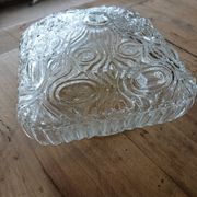 Antique ceiling light in molded glass