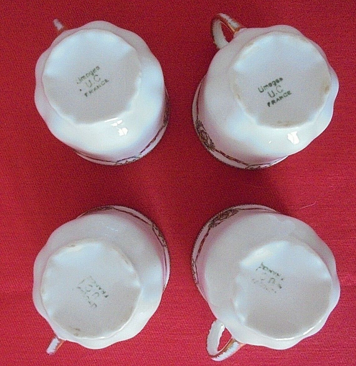 Lot 4 coffee cups and ss-cups Limoges porcelain