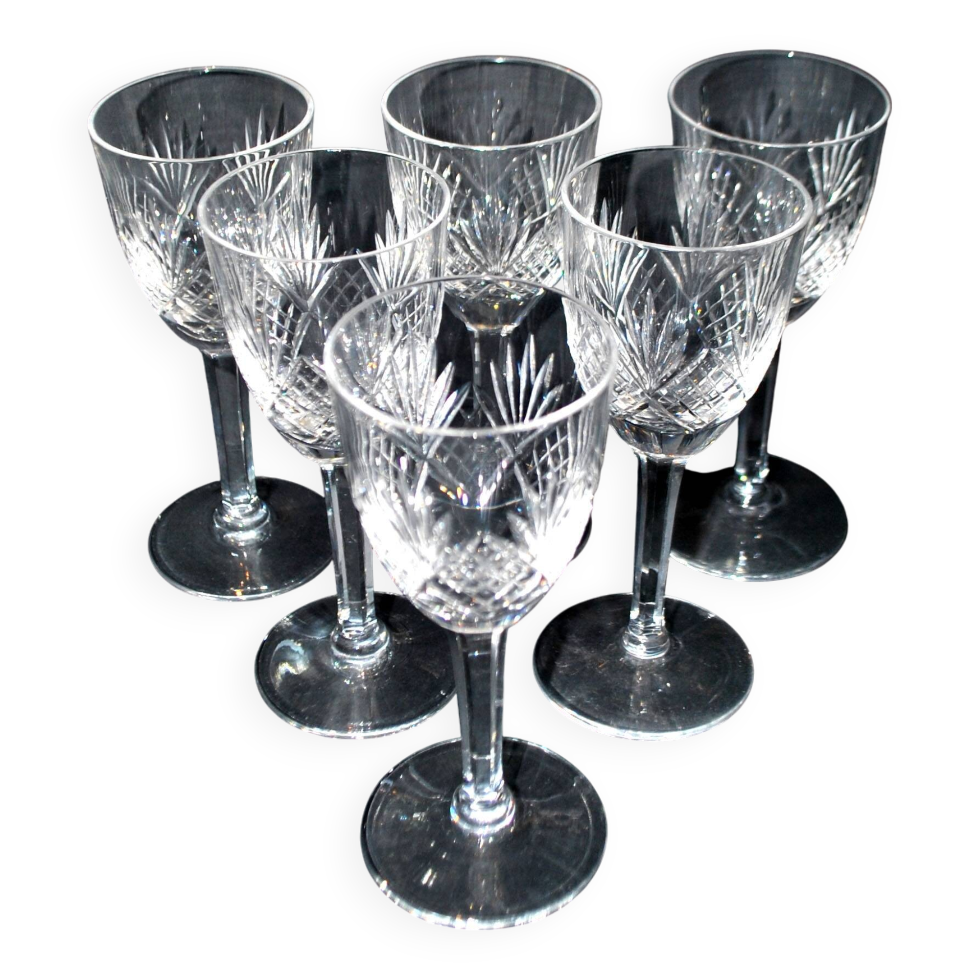 Set of 6 junon stemmed glasses cristallerie lorraine lemberg dlg chantilly h13.5