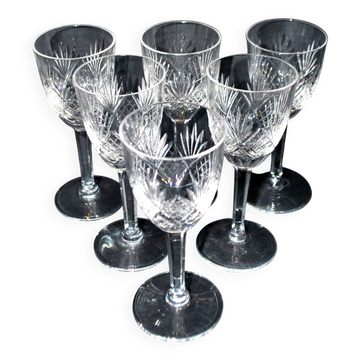 Lot de 6 verres à pied junon cristallerie lorraine lemberg dlg chantilly h13.5