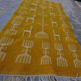 Yellow kilim handmade in pure wool 120x60cm