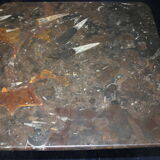 Table basse vintage en pierre fossilisée