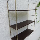 Metal string modular wall shelf