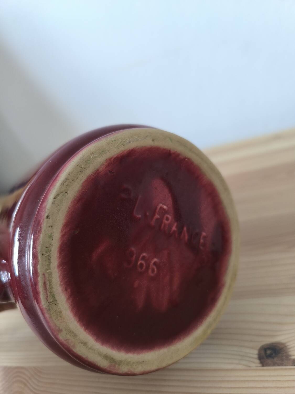 Vintage earthenware pitcher PL France