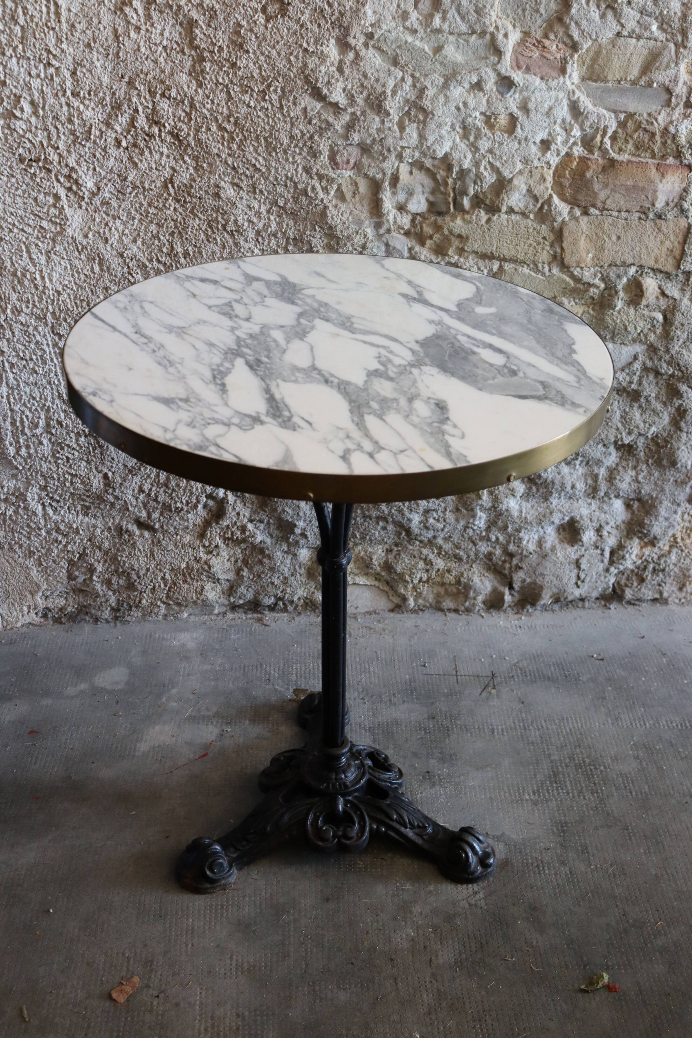 White marble bistro table