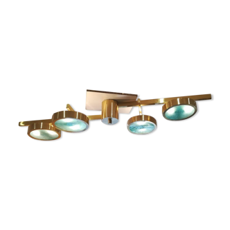 Brass ceiling light and Murano glass