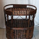 Bedside table console wicker