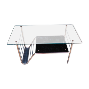 Table basse vintage double plateau