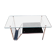 Table basse vintage double plateau verre et structure en métal doré