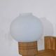 Paire d'applique scandinave en bois et verre opalin