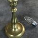 Lamp foot candle holder shape in solid brass 26.5 cm