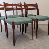 Série de 4 chaises scandinaves en teck, années 60-70