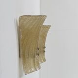 Pair of vintage Murano glass wall lights, pressed moulded, Italy, 1980.