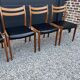 Set de 6 chaises scandinave en teck et cuir noir