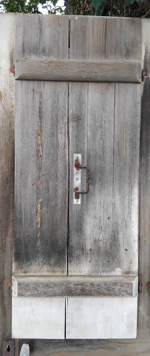 Old door with vintage wooden shutters