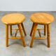 Pair of vintage pine stools