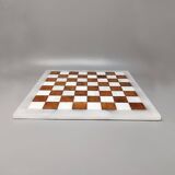 1970s Brown and White Chess Set in Volterra Alabaster Handmade Made in Italy