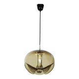 Smoked glass pendant chandeliers by Peill & Putzler, Germany, 1970s.