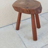 Vintage brutalist wooden stool