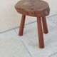Vintage brutalist wooden stool