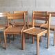 Suite de 6 chaises vintage en bois