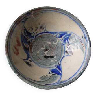 Old small bowl in enamelled terracotta, old earthenware