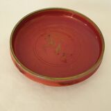 Ceramic empty pocket / bowl with prehistoric Lascaux decor Signed Paule
