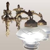 Set of 2 Empire style vintage wall sconces in the shape of a dragon from 1940-1950.