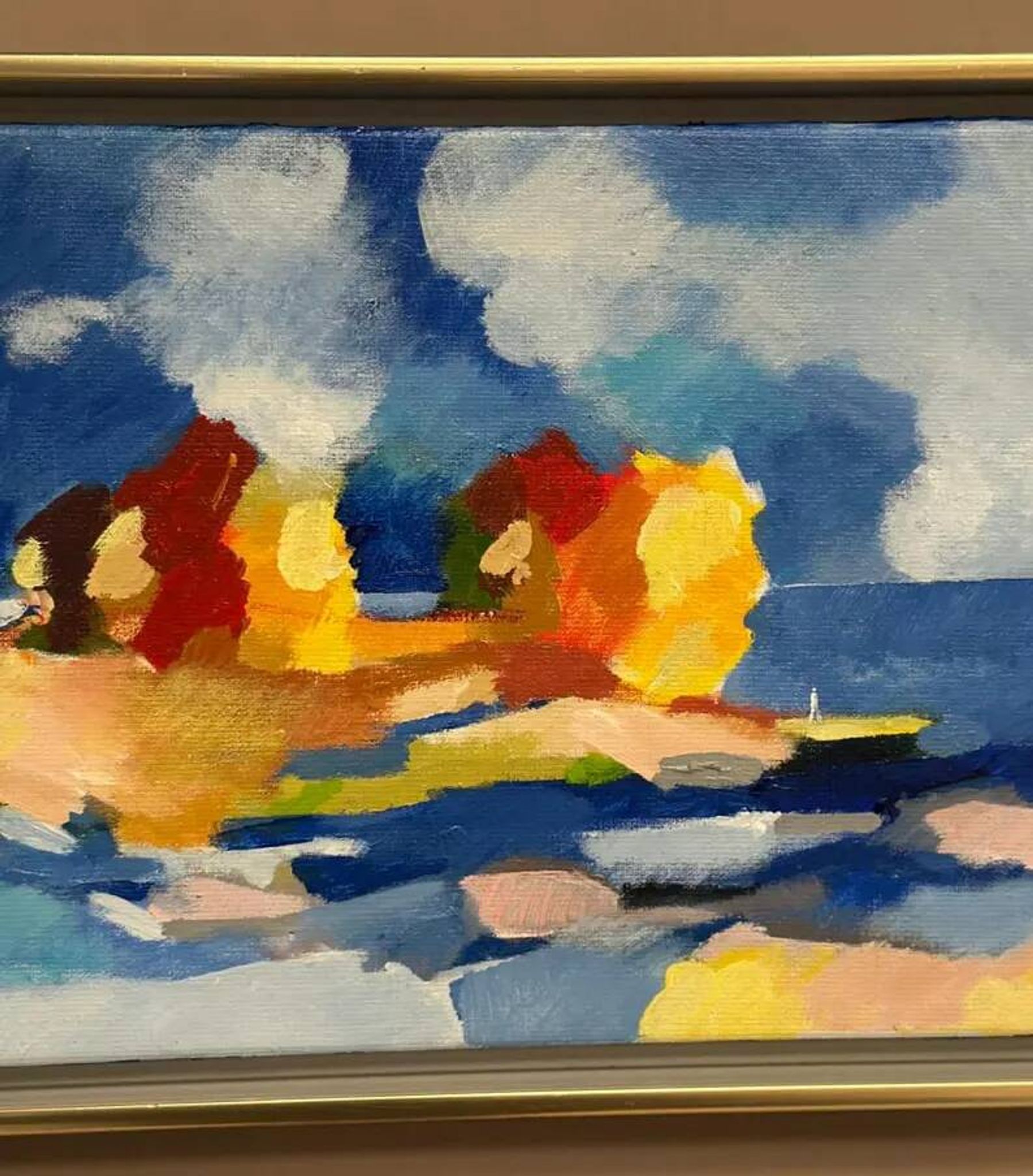 Original Swedish Oil on Canvas – “The Wandering Poet” by Anita Fröding – Signed – Vintage and Framed – 39 × 31 cm (15.4" × 12.2")