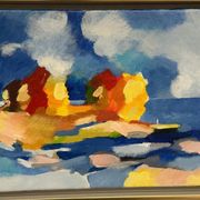 Original Swedish Oil on Canvas – “The Wandering Poet” by Anita Fröding – Signed – Vintage and Framed – 39 × 31 cm (15.4" × 12.2")
