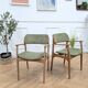 Vintage Erik Buch chair pair - oak & velvet