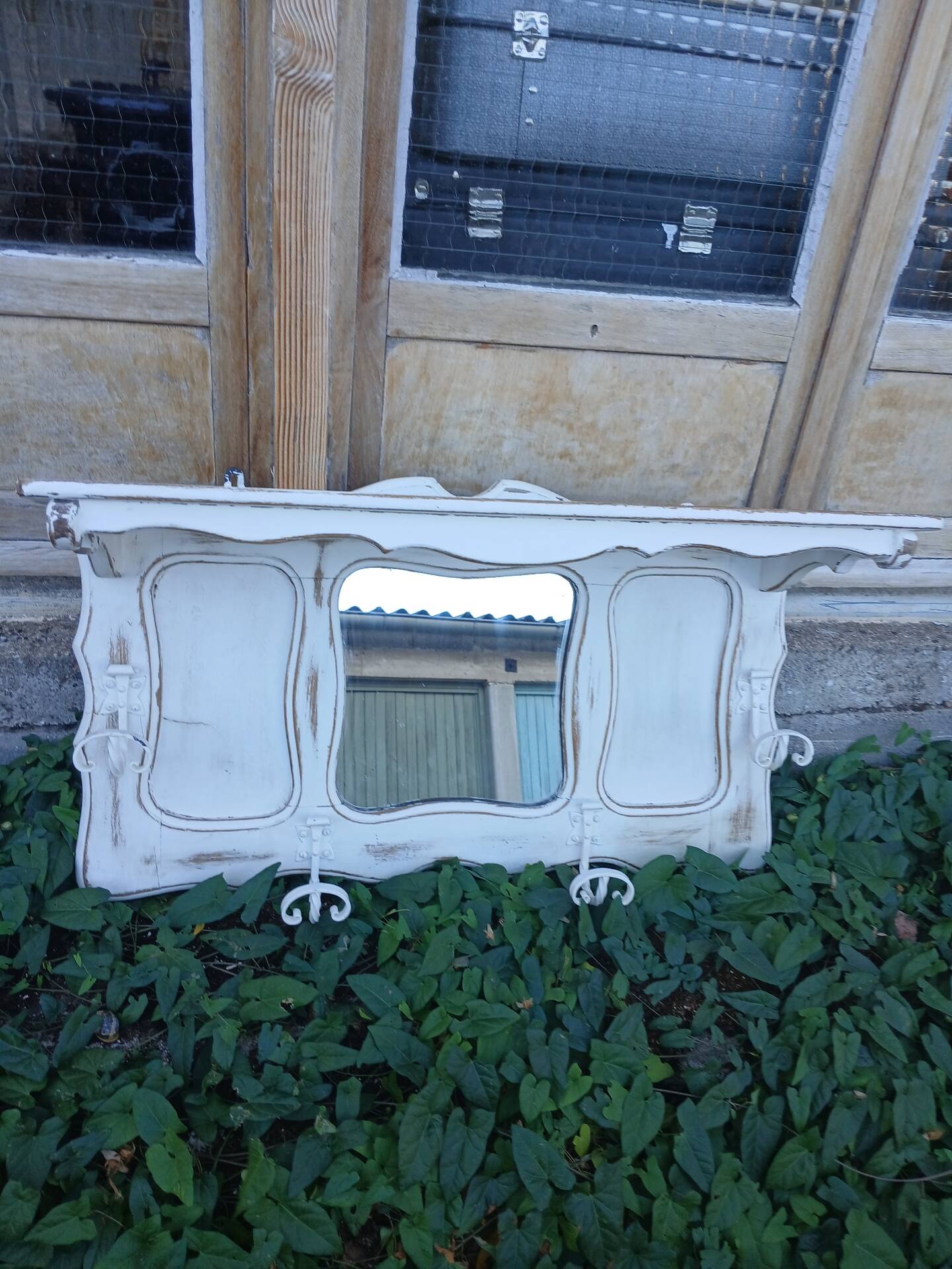 Vintage wooden wall coat rack