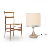 Metal table lamp with fabric shade, 1970s