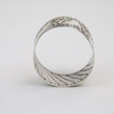 Solid silver rock style towel round